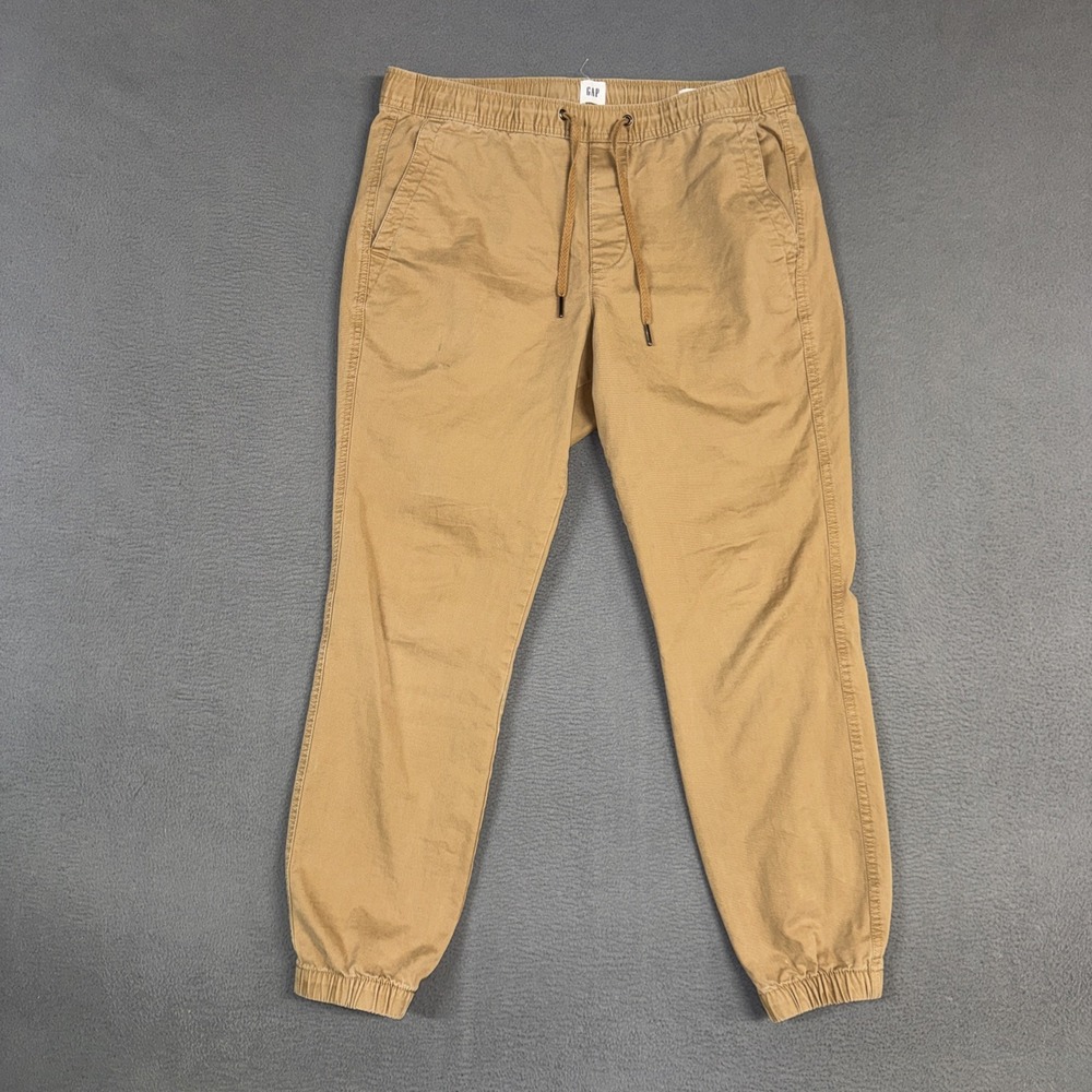 Gap Pants Mens Medium Brown  Essential Jogger Tapered Pull On Stretch Drawstring